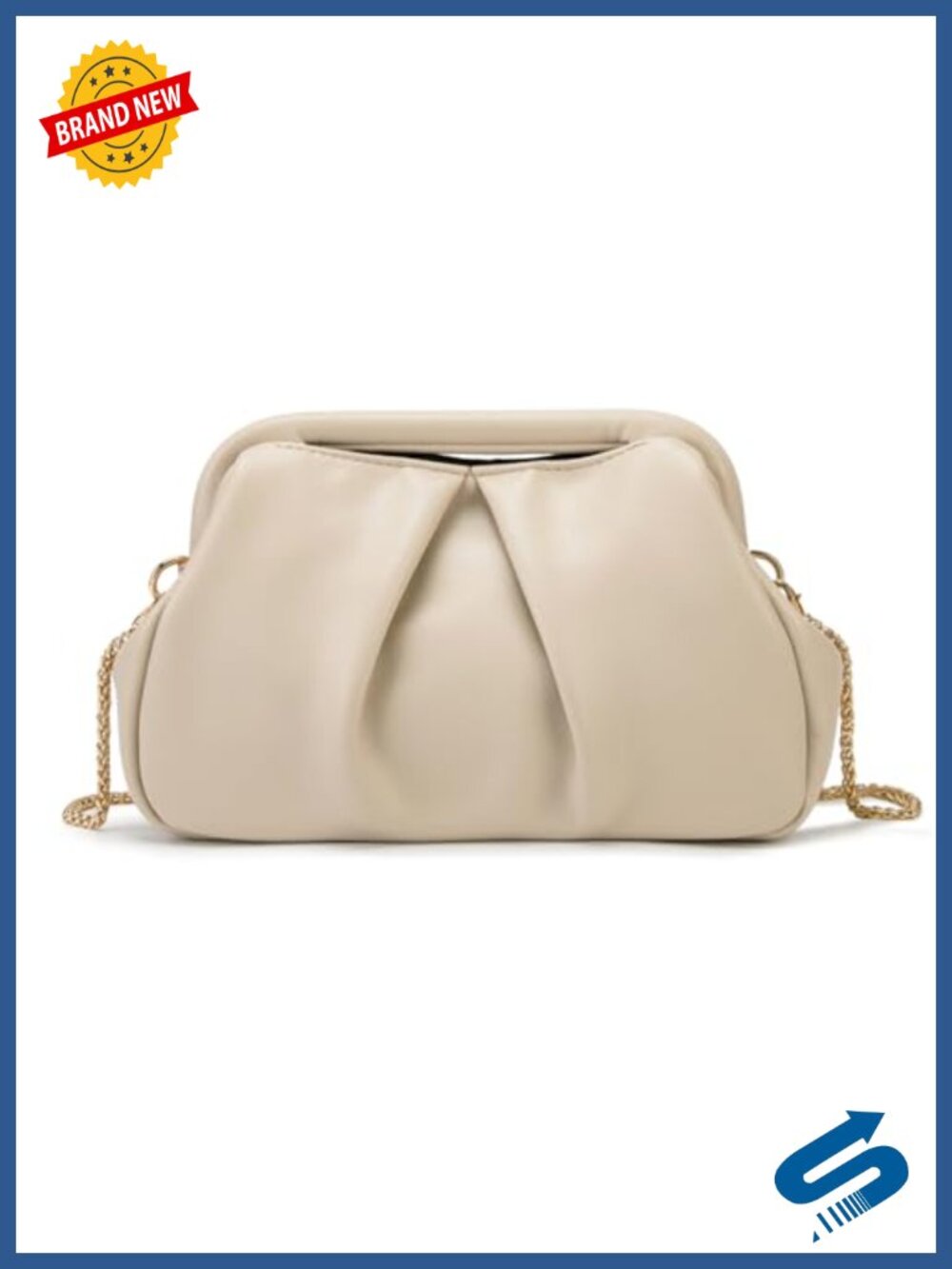 PU Leather Small Clutch Crossbody Evening Bag Chain Strap